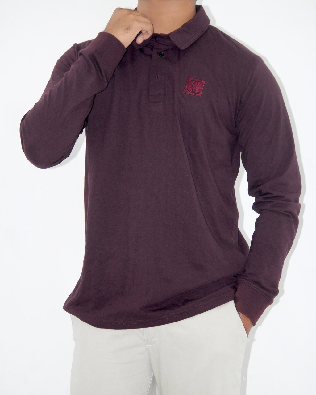 Polo Shirt-Plum Wine Purple [Long sleeve] [Men's]
