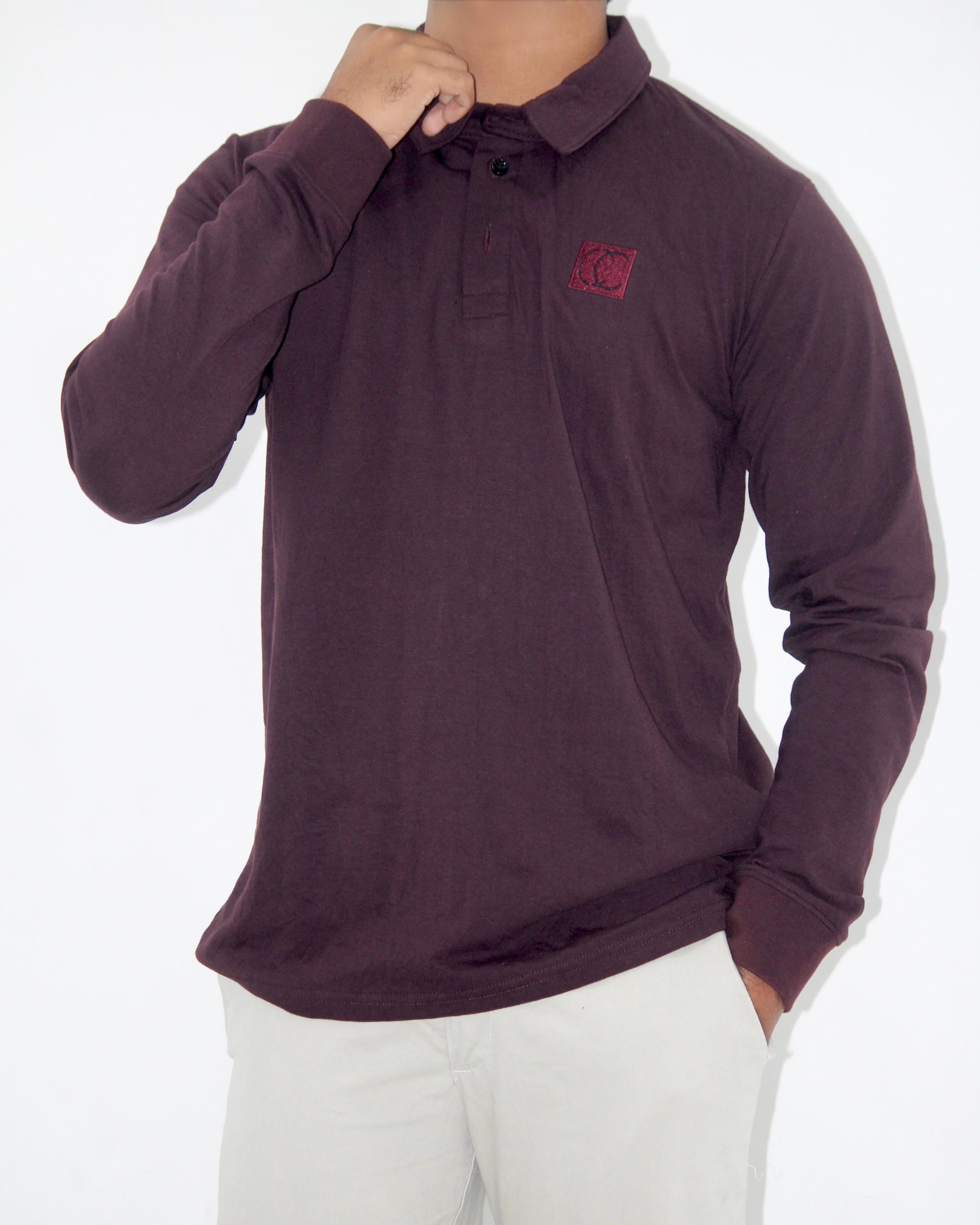 Polo Shirt-Plum Wine Purple [Long sleeve] [Men's]