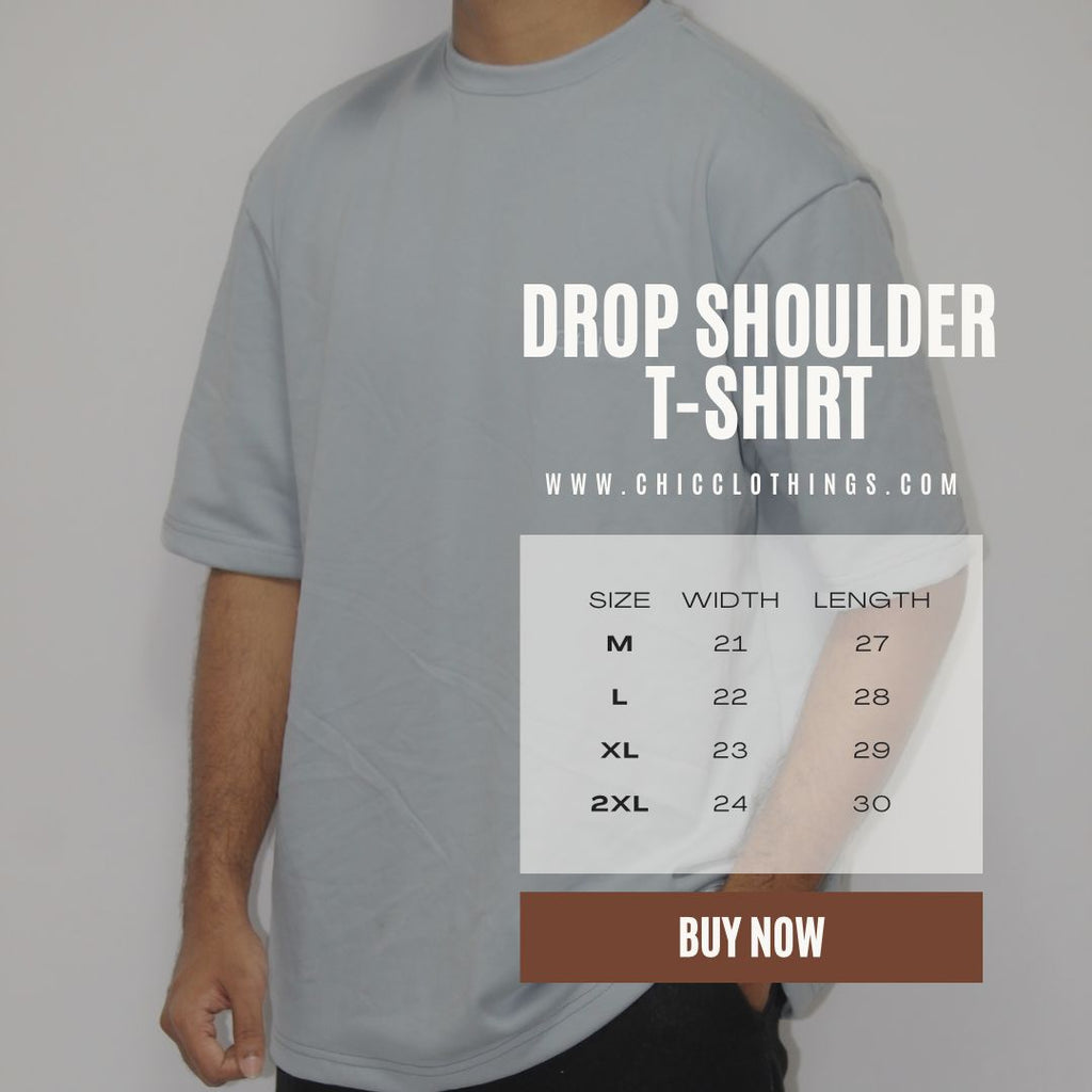 Drop Shoulder T-Shirt - Baby Blue