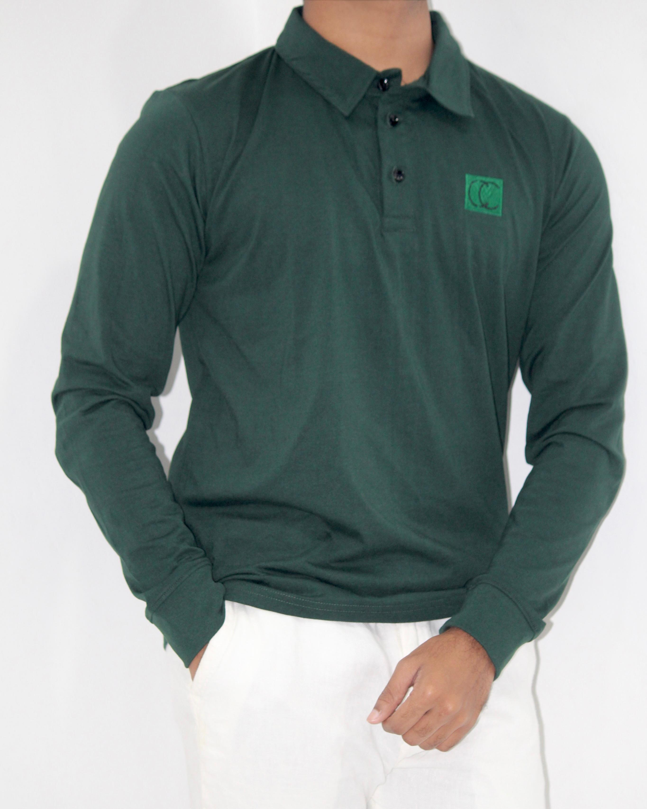 Polo Shirt-Dark Green [Long sleeve] [Men's]