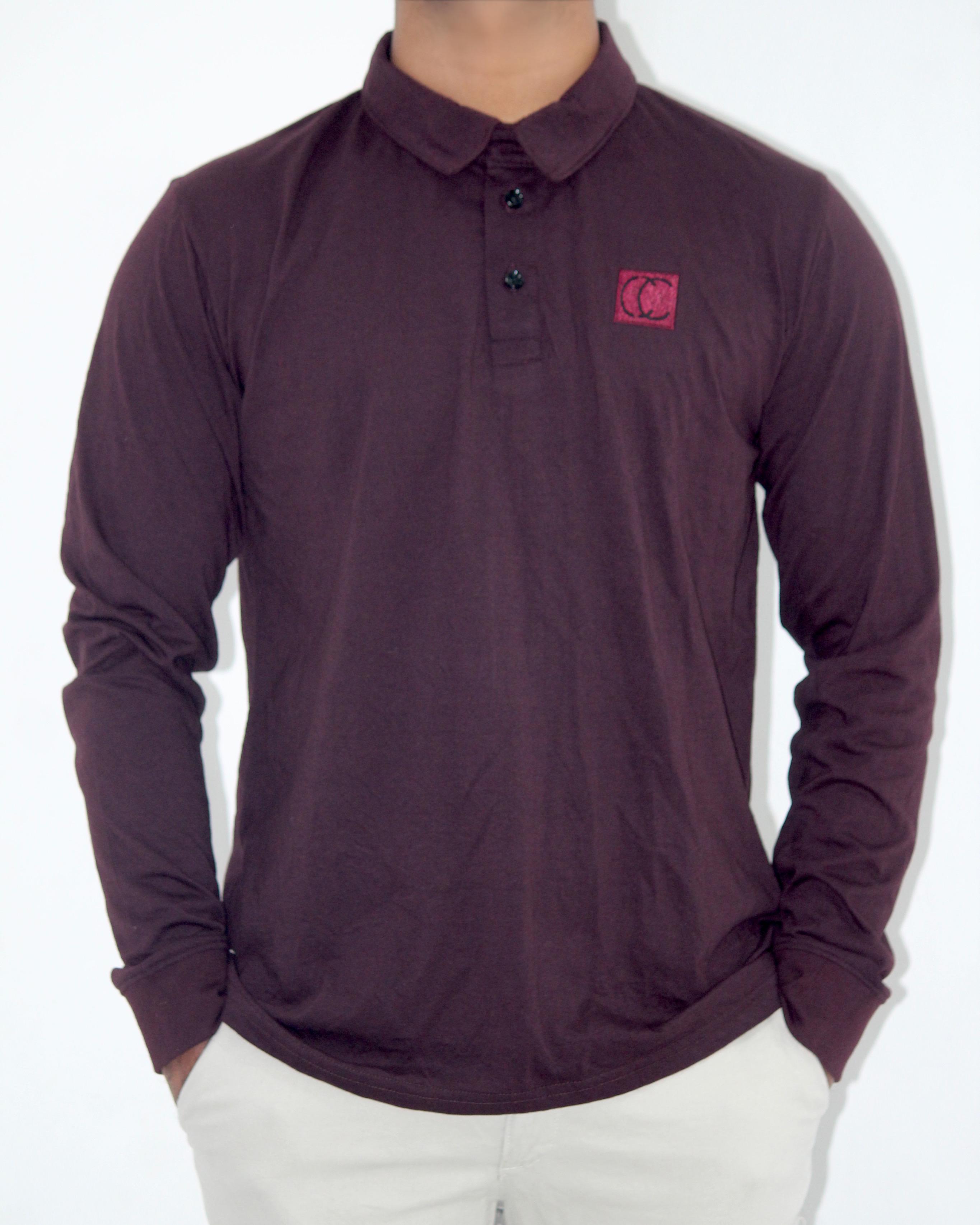 Polo Shirt-Plum Wine Purple [Long sleeve] [Men's]