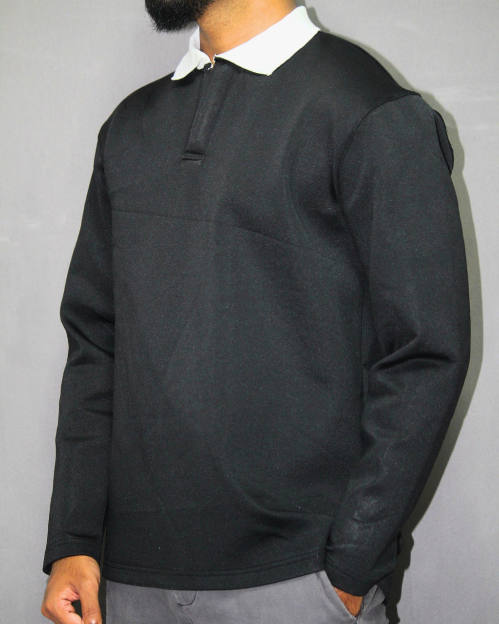 Polo shirt-Black [Long sleeve] [Men's]