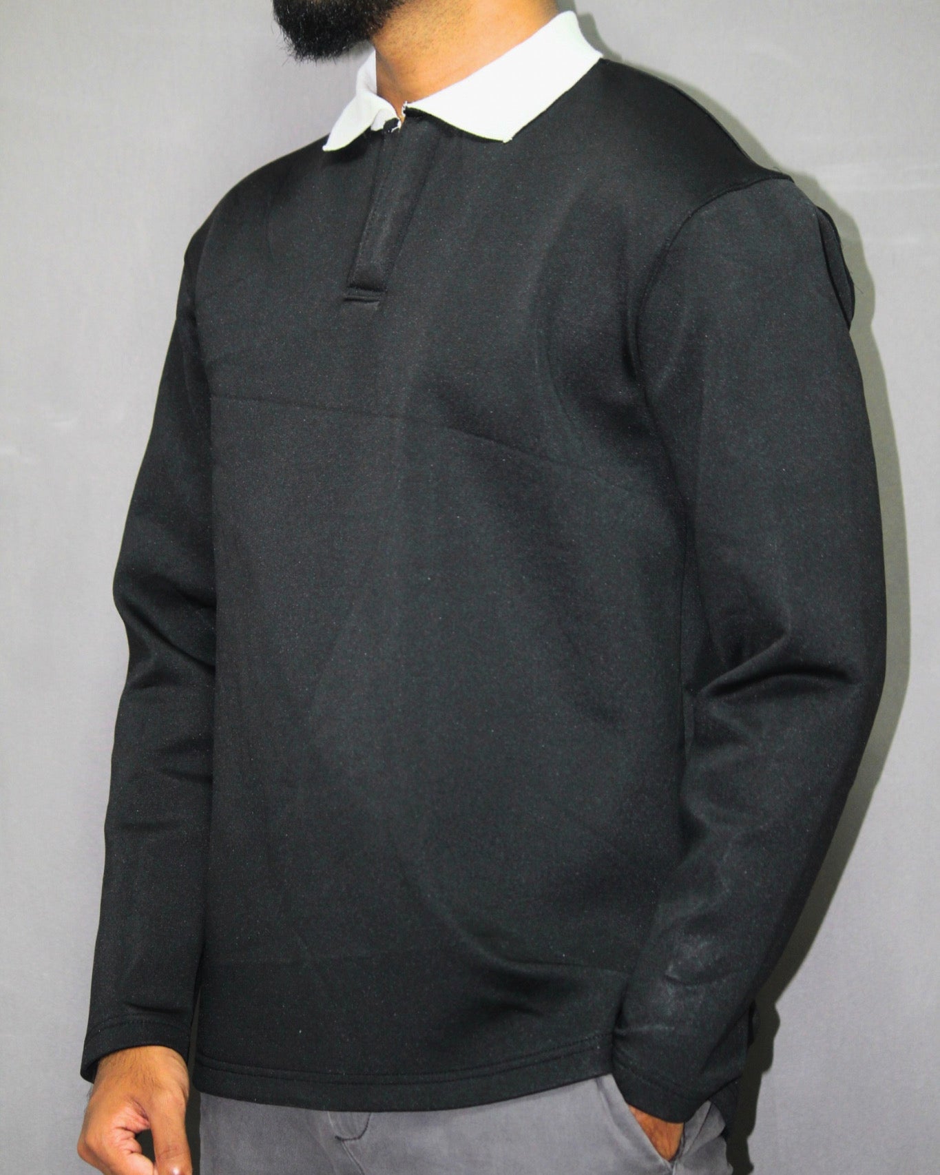 Polo shirt-Black [Long sleeve] [Men's]