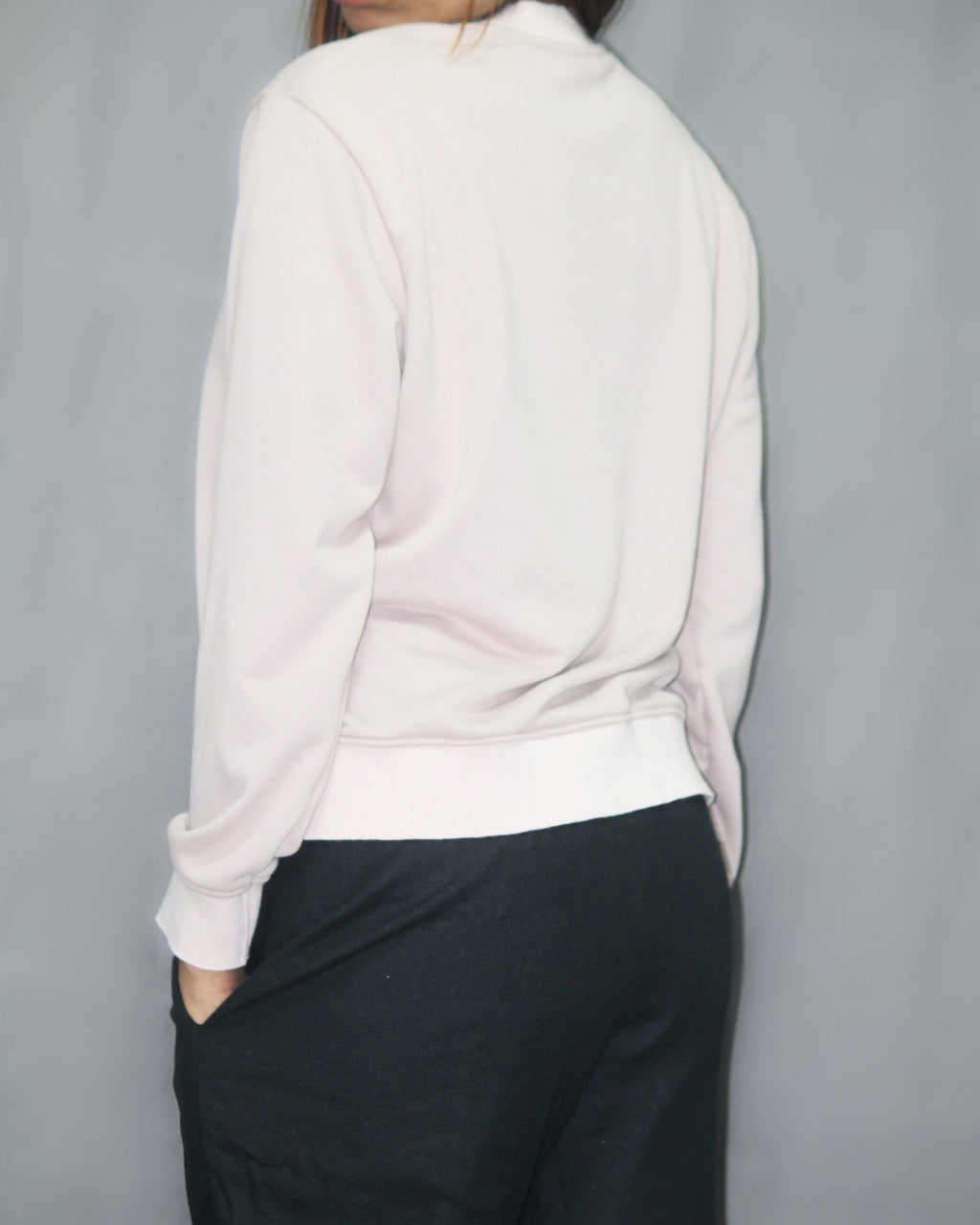 Crew neck crop Sweatshirt- Misty Rose [women's]