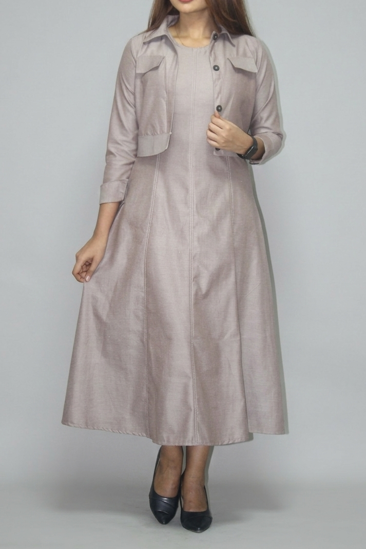 2 PCS SET-CROP SHIRT AND SLEEVELESS DRESS- ENIGMA [WOMEN'S]