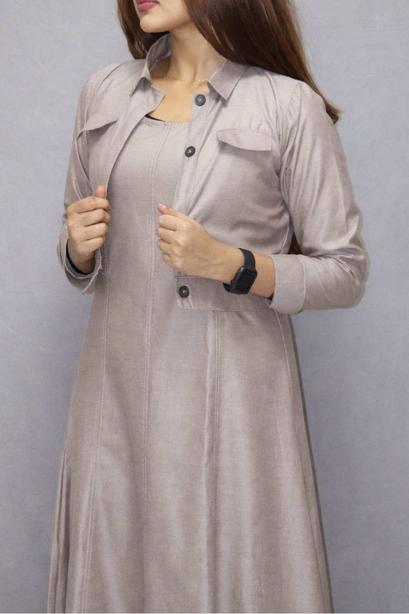 2 PCS SET-CROP SHIRT AND SLEEVELESS DRESS- ENIGMA [WOMEN'S]