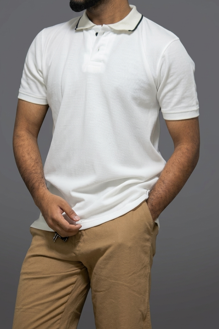 Collared T Shirt- White [men's]