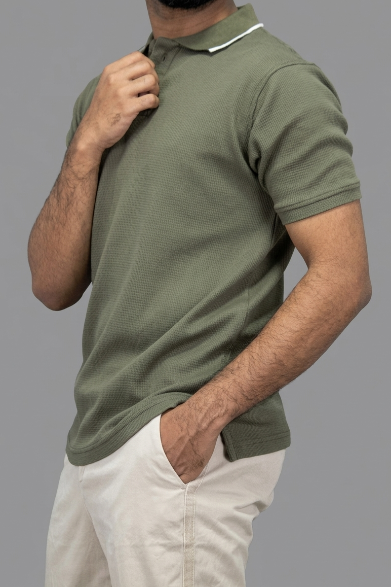 Collared T Shirt- Sage Green [men's]