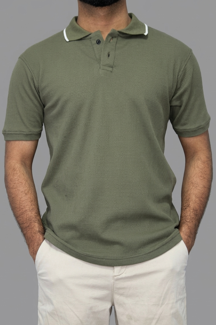 Collared T Shirt- Sage Green [men's]