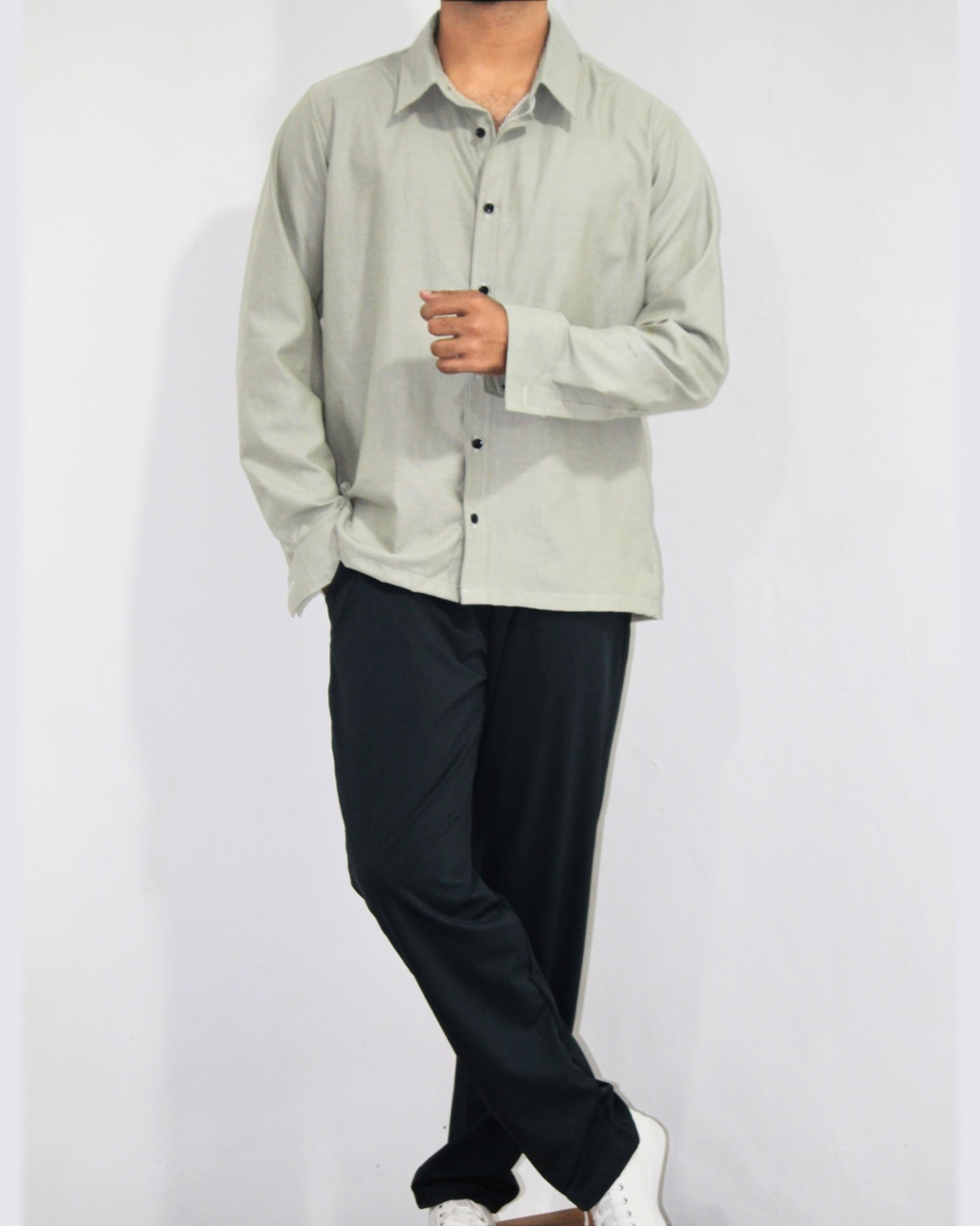 Loose Fit Shirt-Pale Goldenrod [L/sleeve] [Men's]