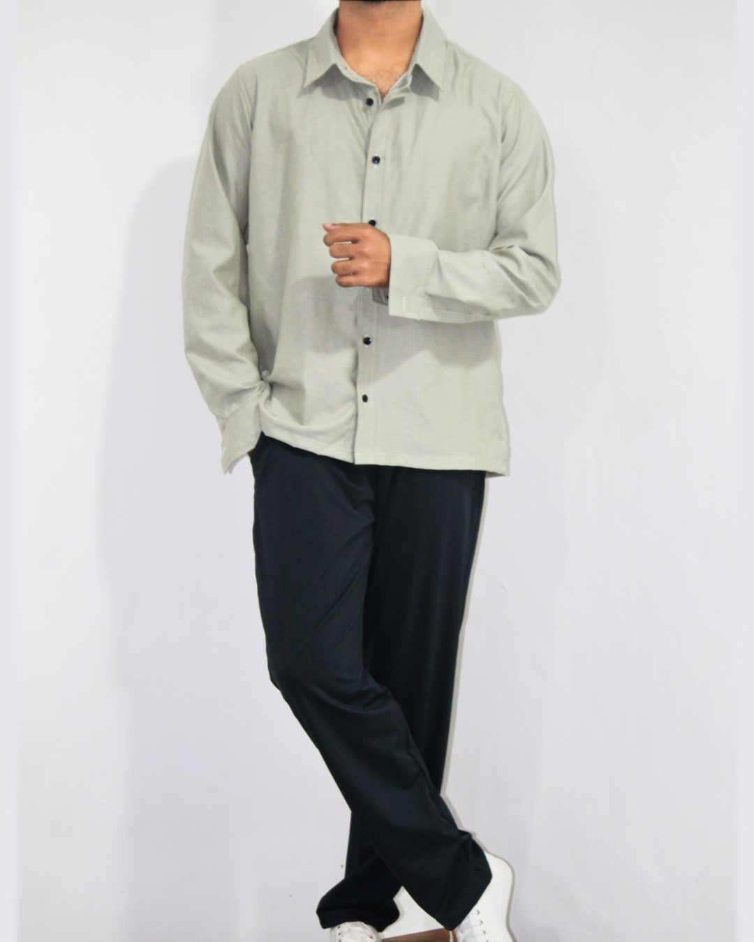 Loose Fit Shirt-Pale Goldenrod [L/sleeve] [Men's]