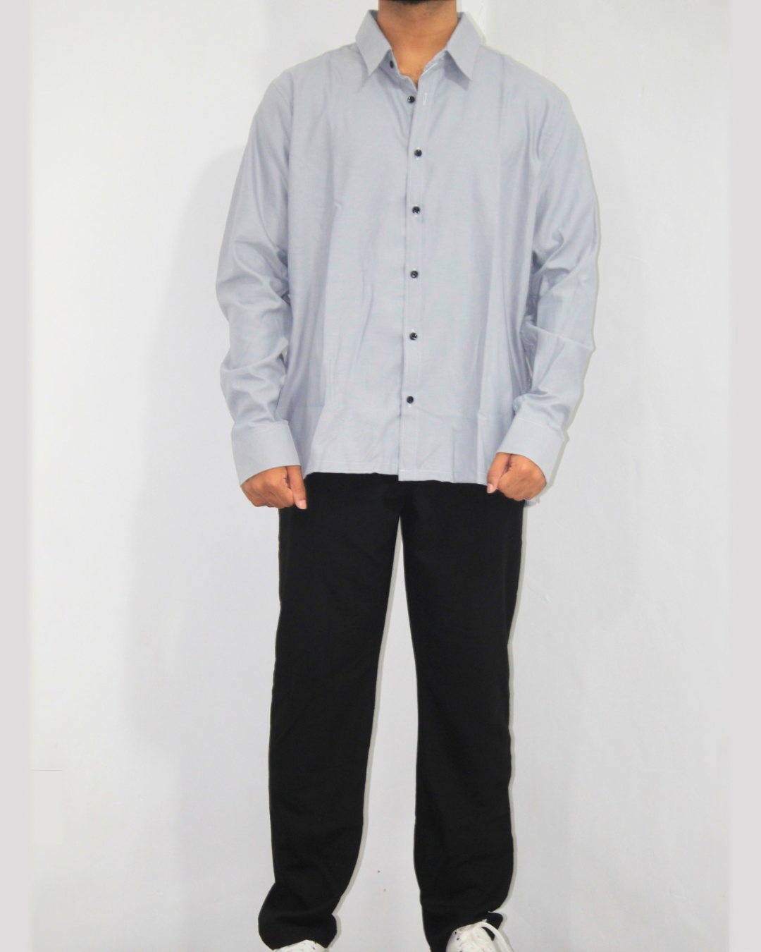 Loose Fit Shirt-Light Grey [L/sleeve] [Men's]