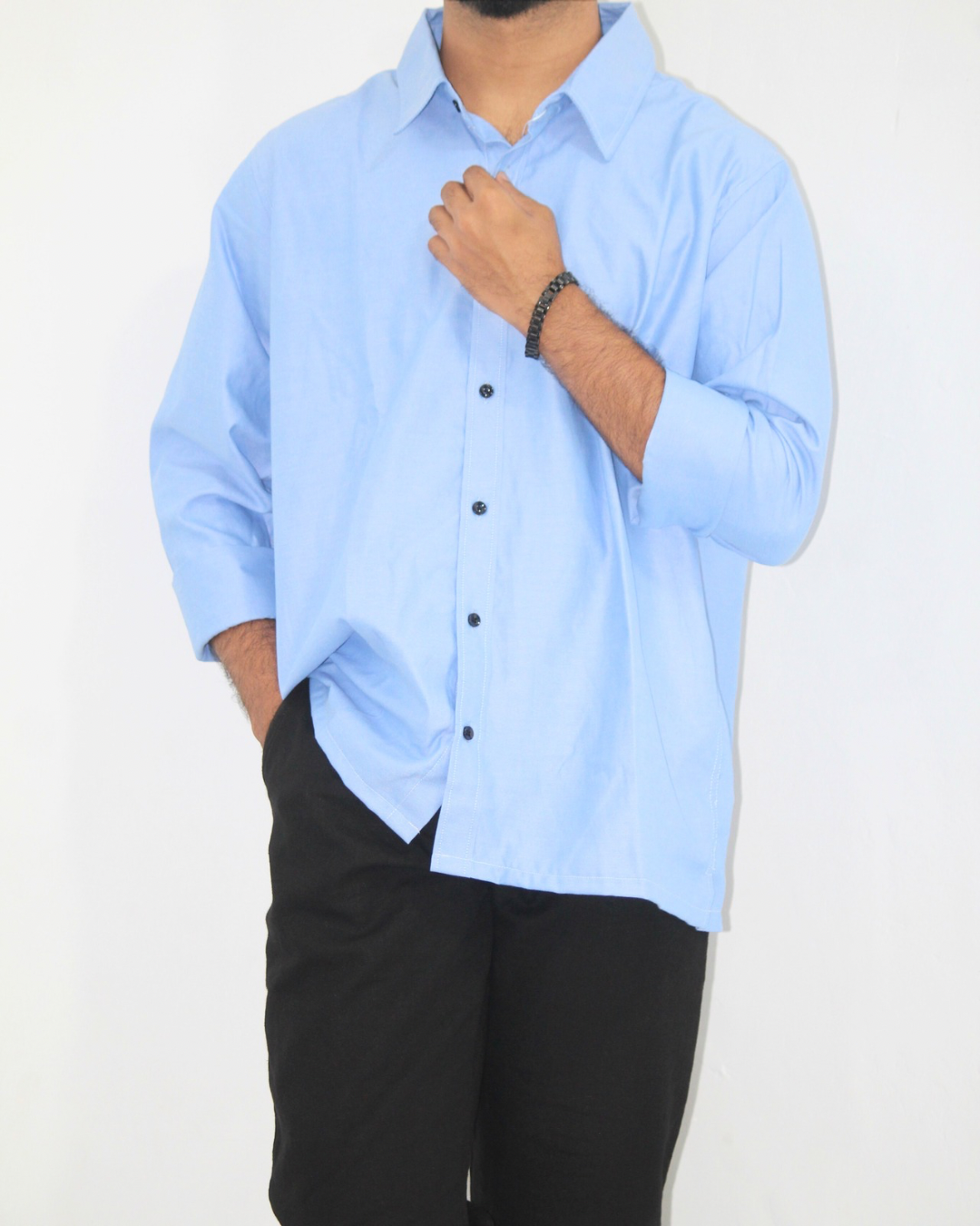 Loose Fit Shirt-Dodger Blue [L/sleeve] [Men's]