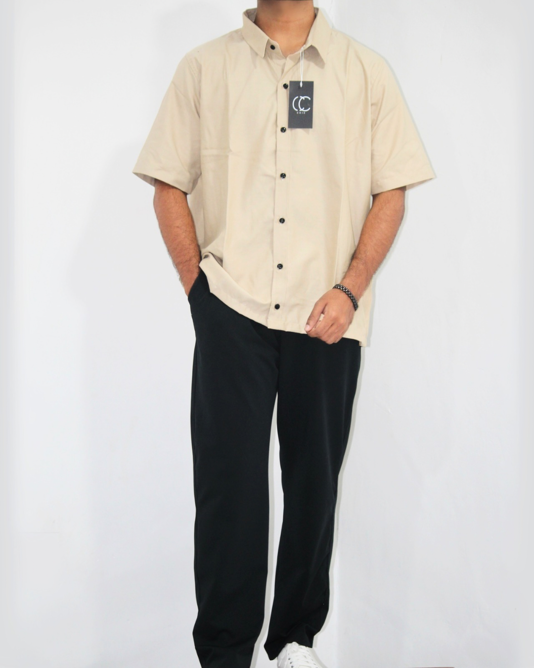 Loose Fit Shirt-Champagne [Short sleeve] [Men's]