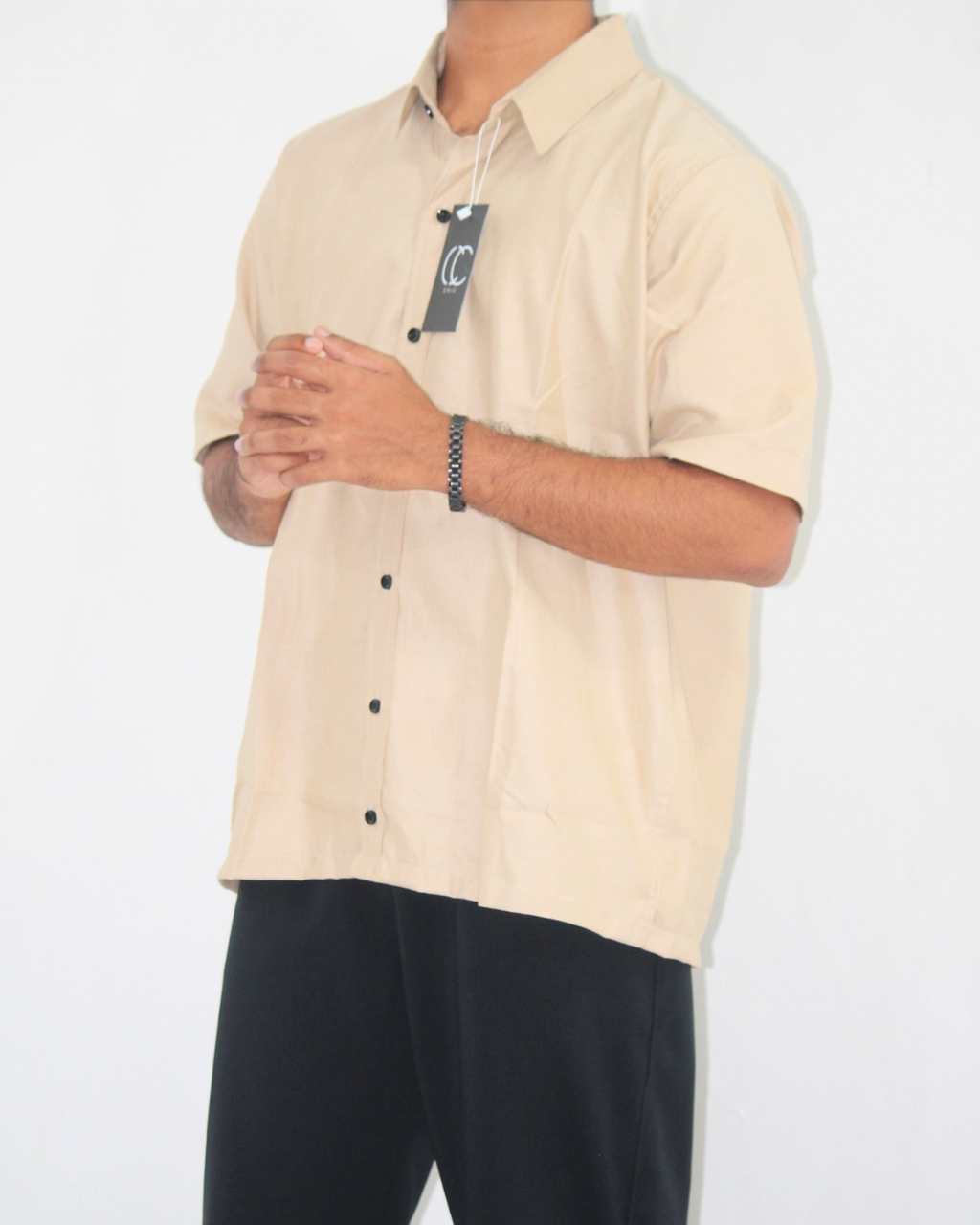 Loose Fit Shirt-Champagne [Short sleeve] [Men's]