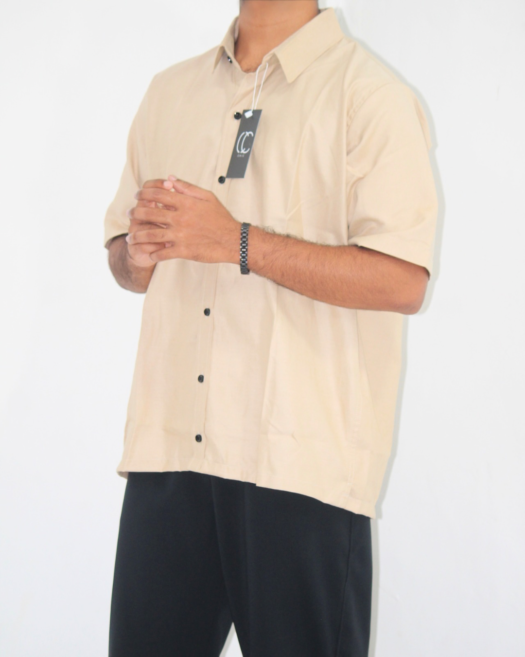 Loose Fit Shirt-Champagne [Short sleeve] [Men's]