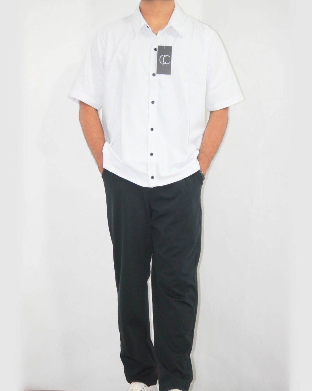 Loose Fit Shirt-White [Short sleeve] [Men's]