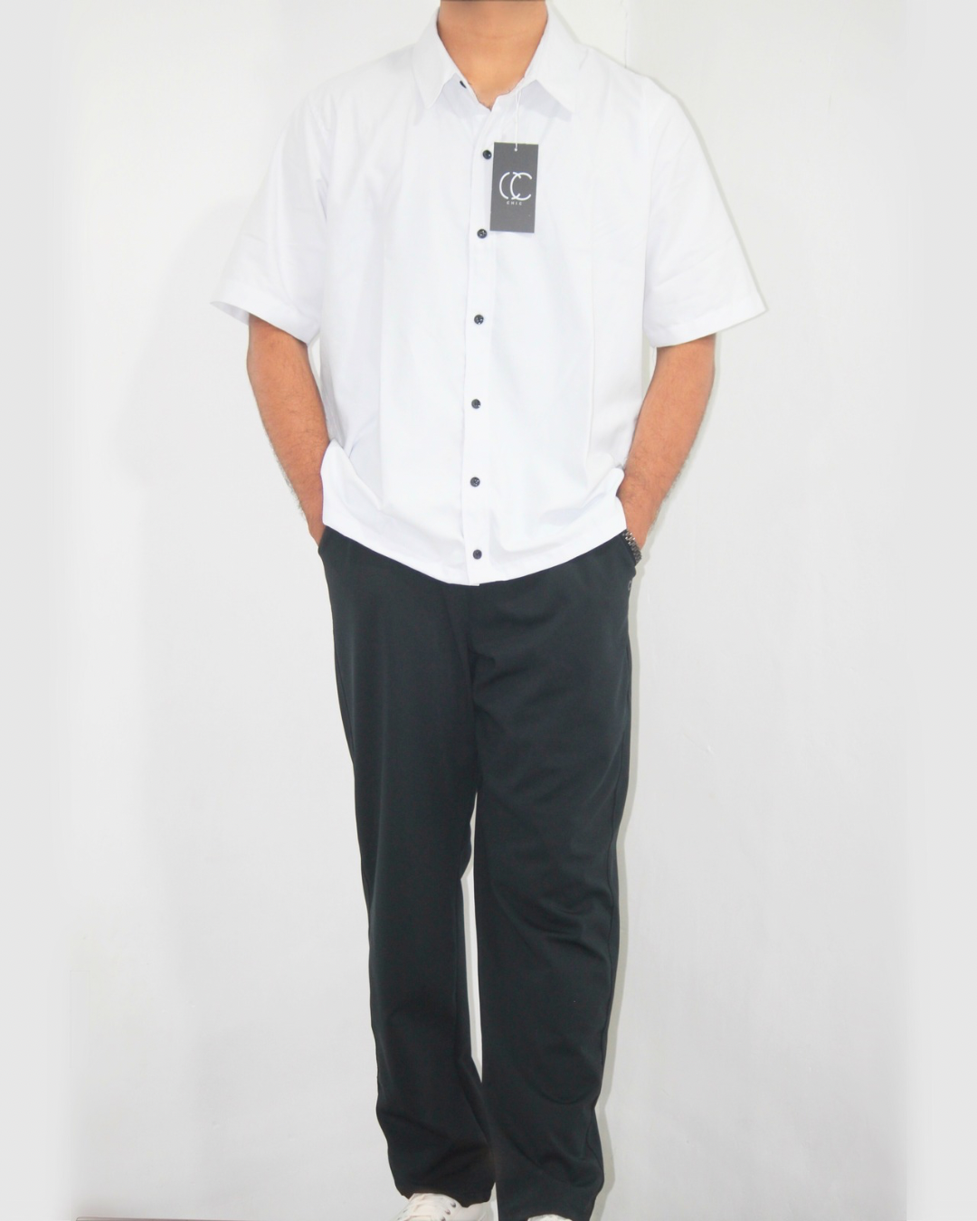 Loose Fit Shirt-White [Short sleeve] [Men's]