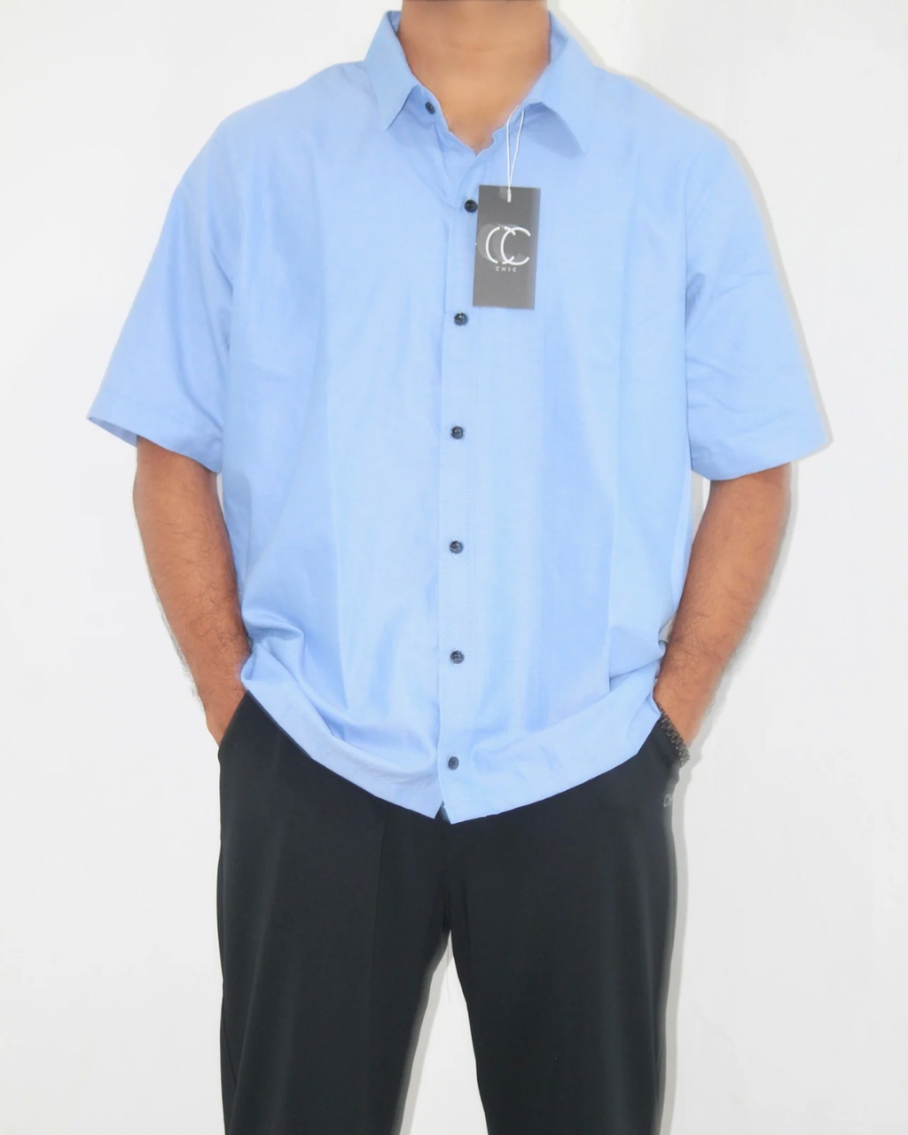 Loose Fit Shirt-Dodger Blue [Short sleeve] [Men's]