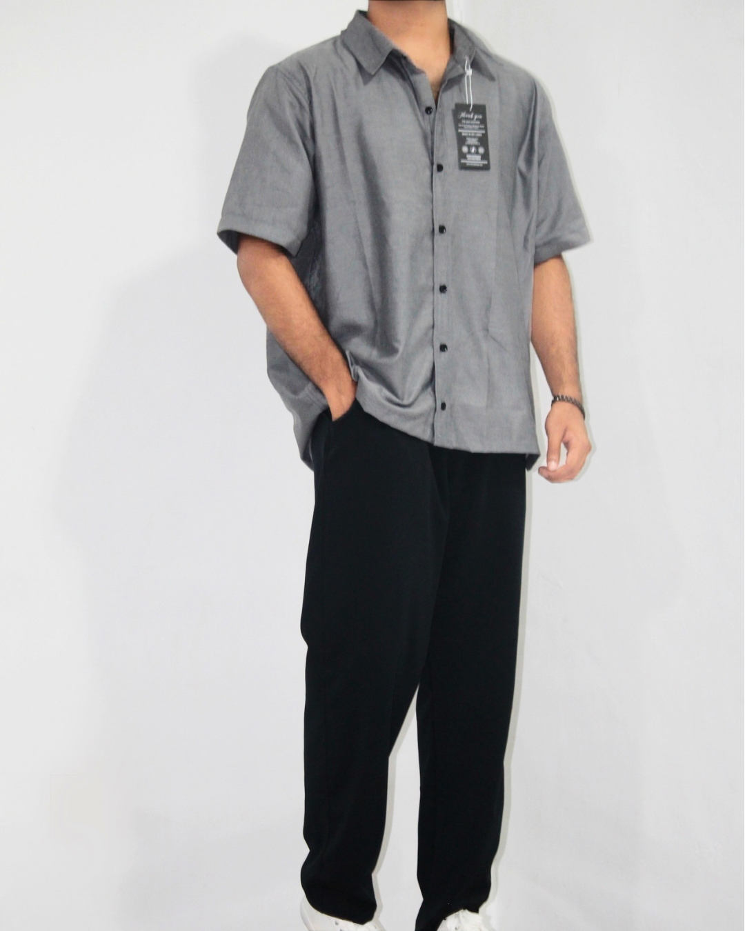 Loose Fit Shirt-Iron Grey [Short sleeve] [Men's]