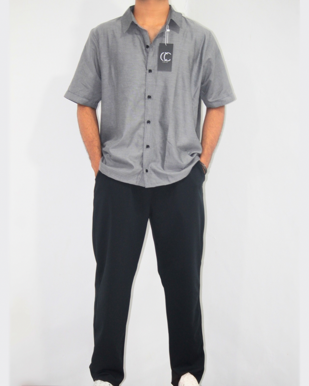 Loose Fit Shirt-Iron Grey [Short sleeve] [Men's]