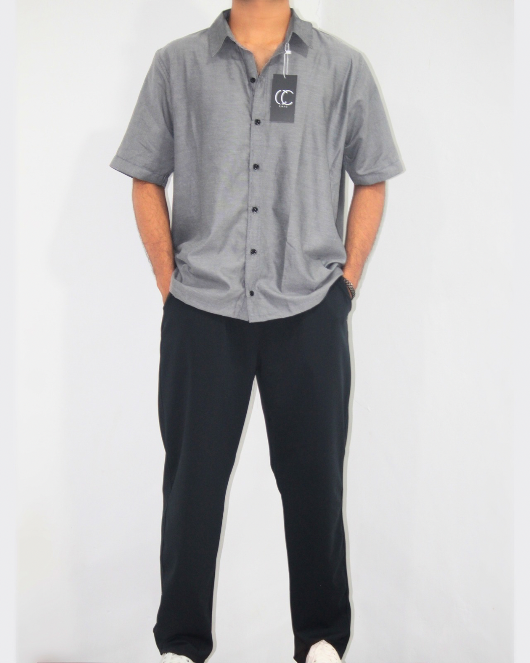 Loose Fit Shirt-Iron Grey [Short sleeve] [Men's]