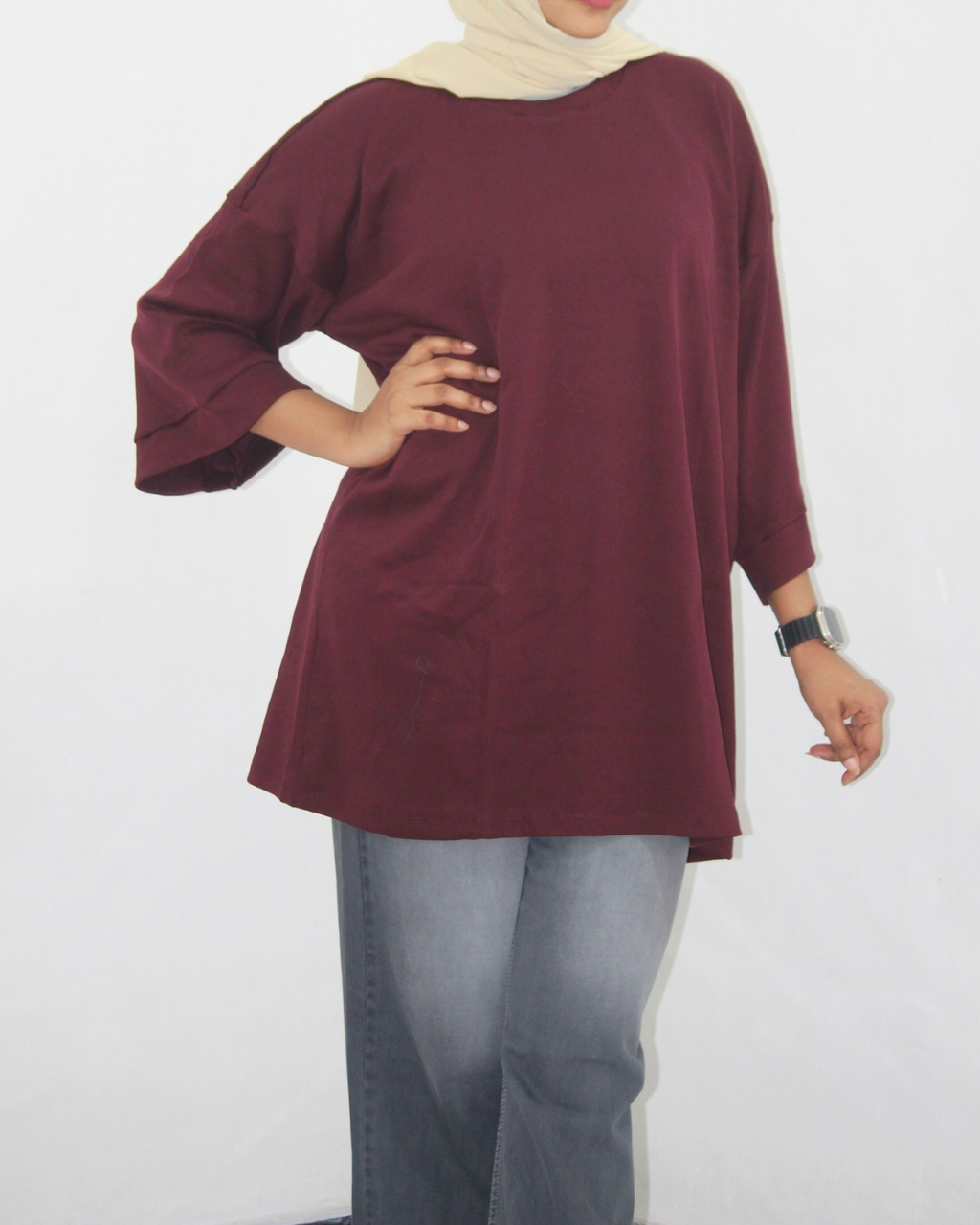 Drop Shoulder Midi T-Shirt - Boysenberry [Women's]