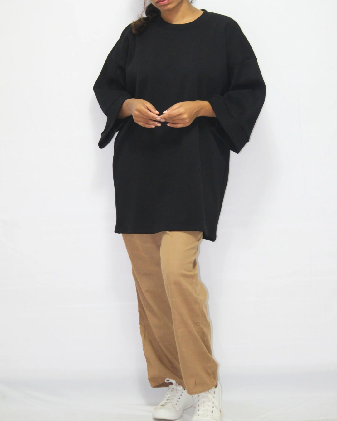 Drop Shoulder Midi T-Shirt - black [Women's]