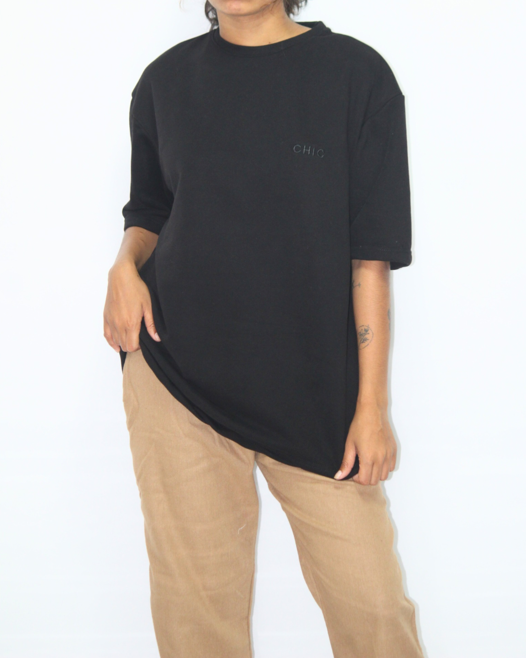 Drop Shoulder T-Shirt - Black