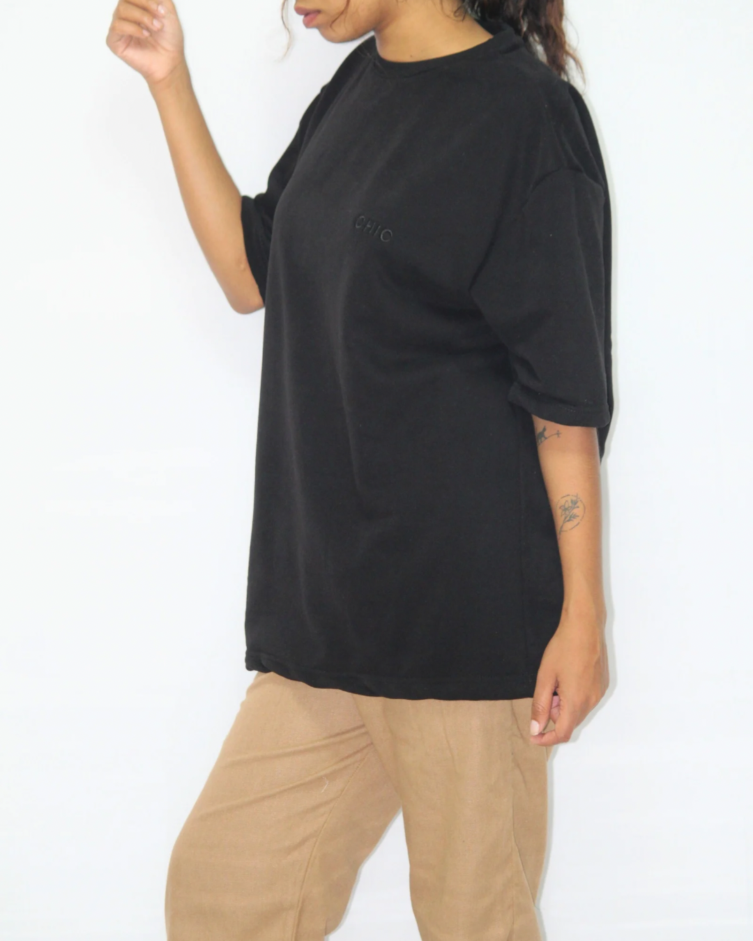 Drop Shoulder T-Shirt - Black