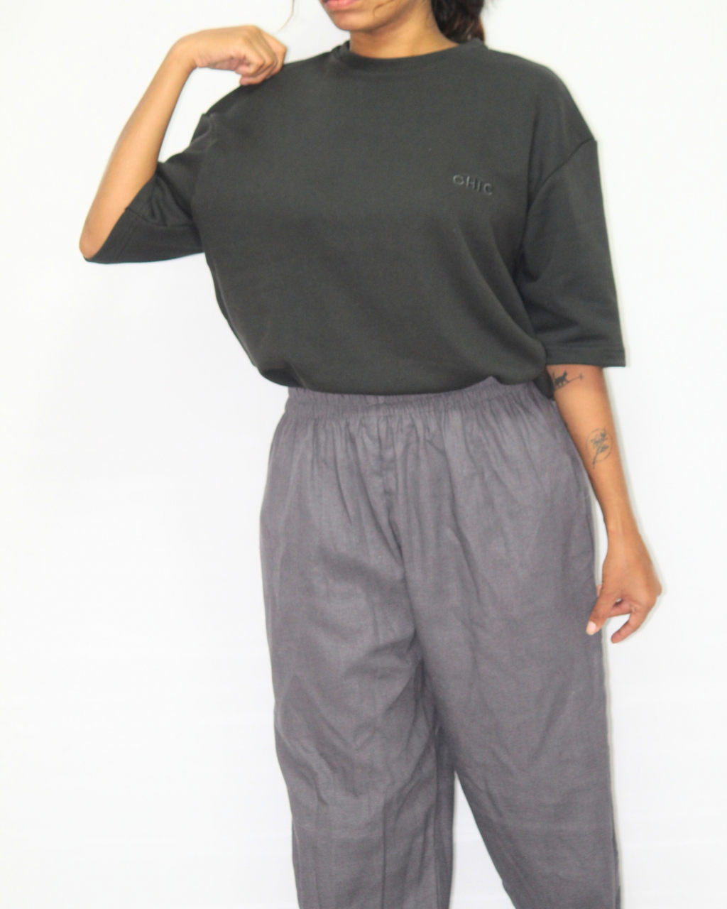 Drop Shoulder T-Shirt - Dark Grey