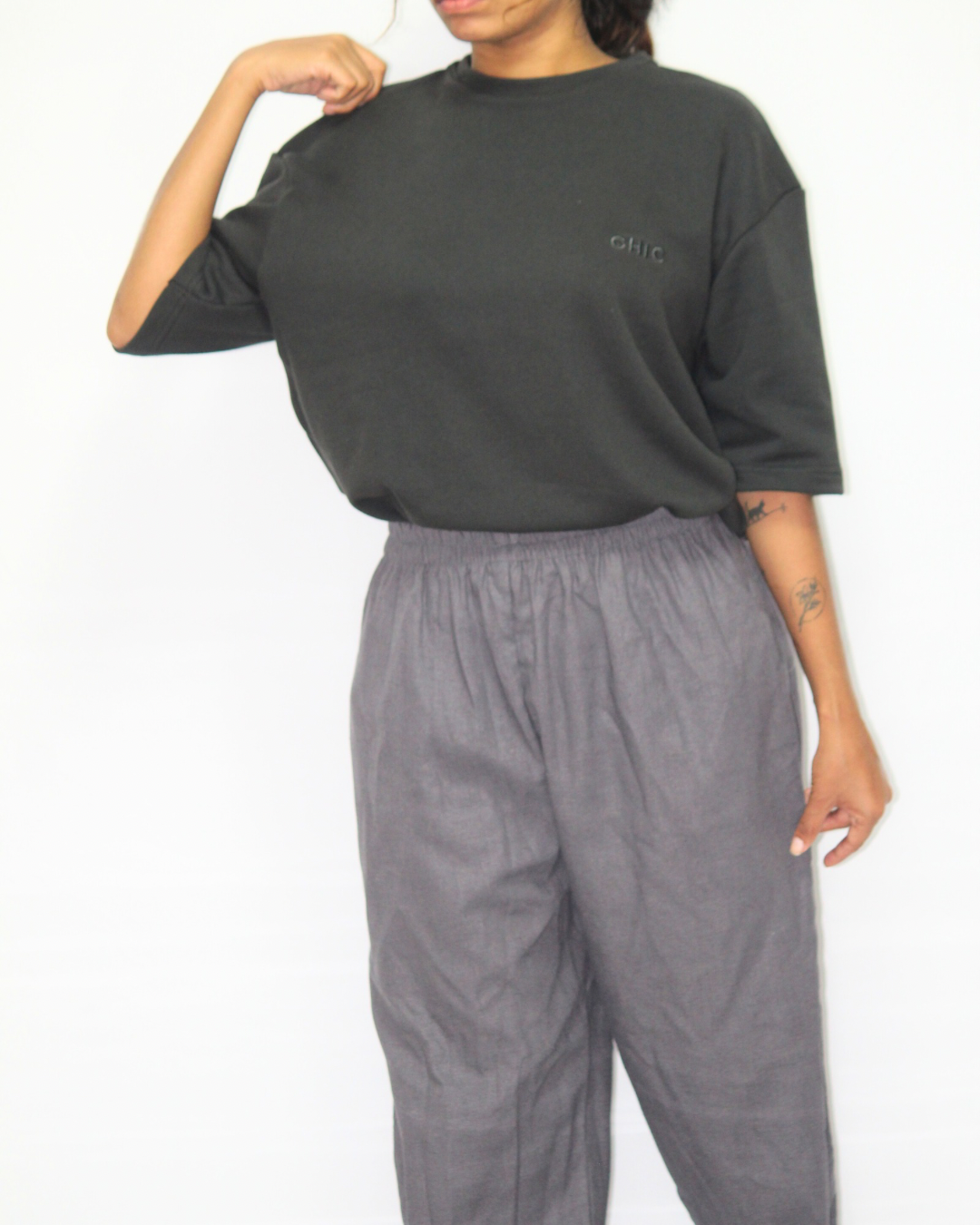 Drop Shoulder T-Shirt - Dark Grey