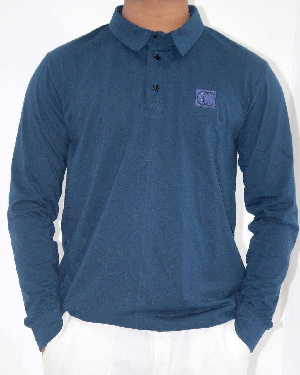 Polo Shirt-Yale Blue [Long sleeve] [Men's]