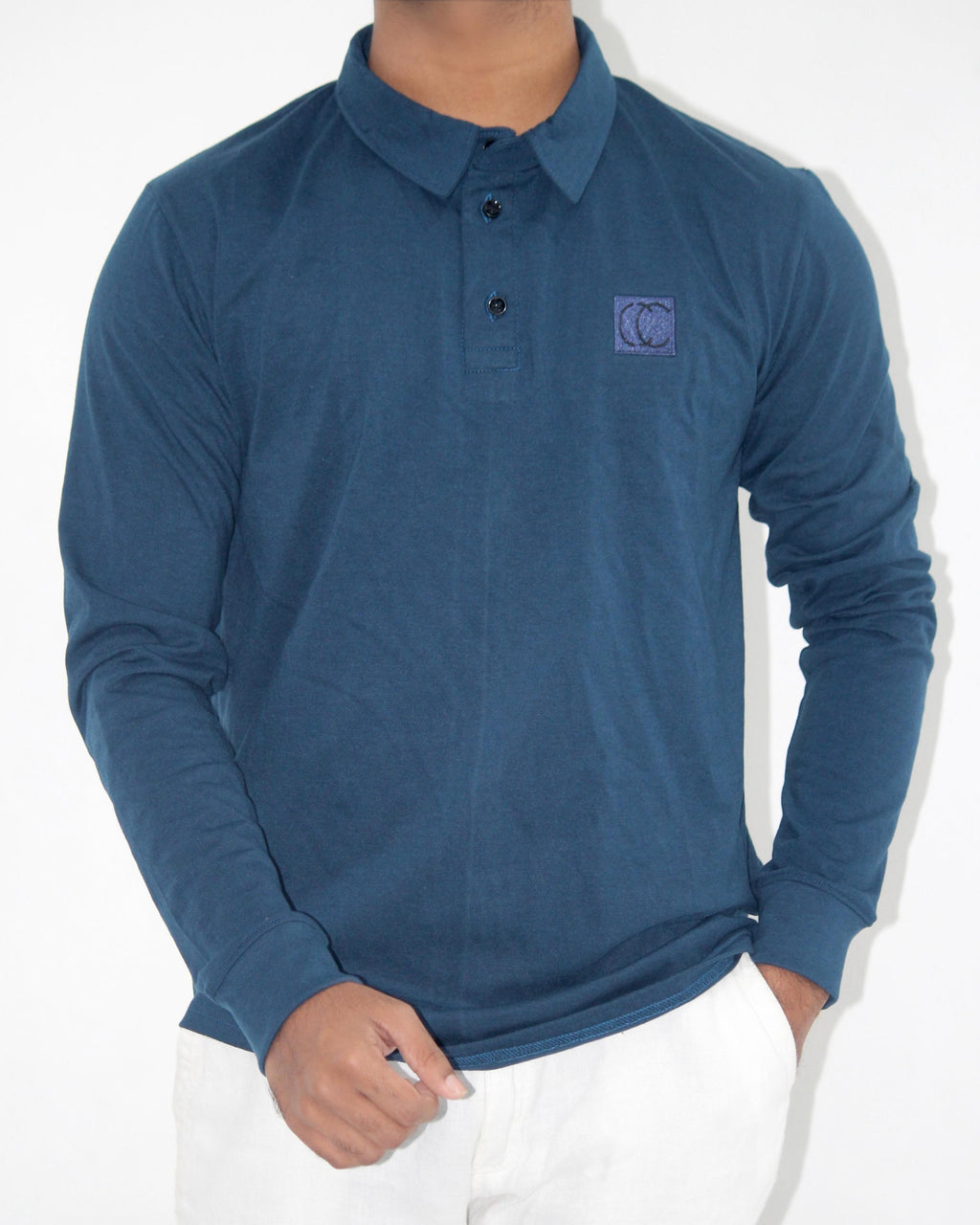 Polo Shirt-Yale Blue [Long sleeve] [Men's]